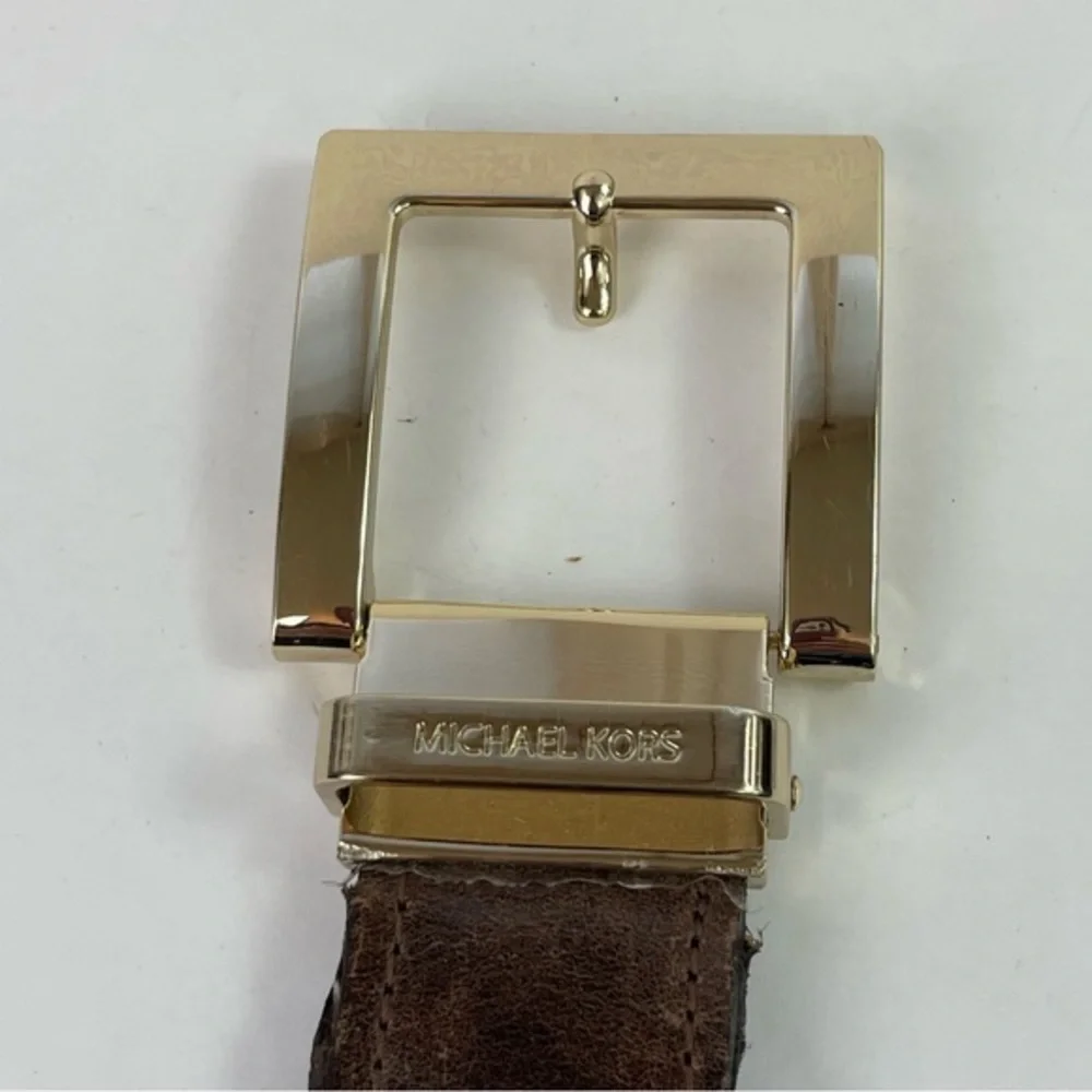 Michael Kors Brown Leather Braided Belt‎